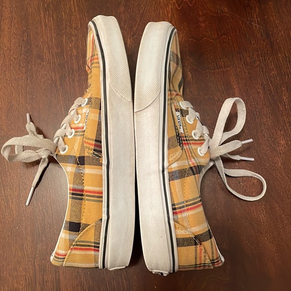 Vans Old Skool Gold & Black Plaid Print Lace Up Sneaker Size Women's 6.5/Men’s 5 - Picture 9 of 11